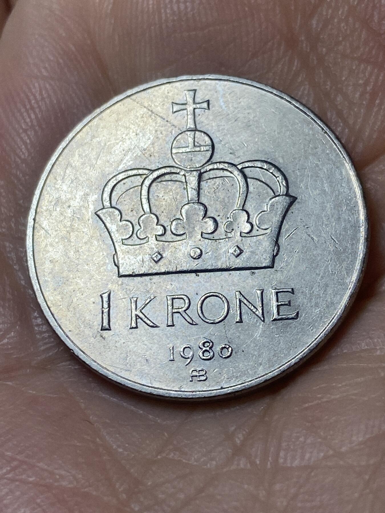 2025年第一百一十场(总第一百三十六场）外国好品散币(免佣金) 挪威🇳🇴1980年1克朗(奥拉夫五世第二套，AB标)