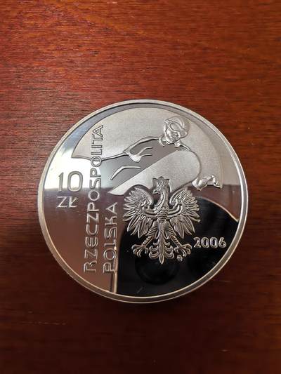 长老汇蛇年精选第六十一场拍卖  2006波兰都灵冬季奥运会10兹罗提精制银币，14.14克925银，小方盒