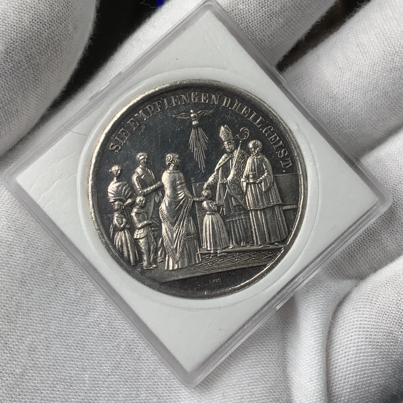 掌中浮雕-藏着的欧洲第037场 19世纪德国宗教祈福银章，38mm，17g