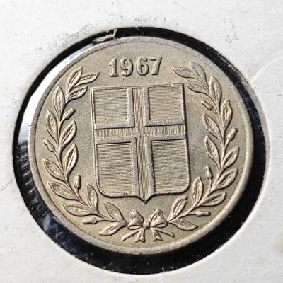 KK钱币收藏小铺 第355场 2月预留时间 周末发货 -  1967冰岛25奥拉