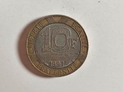 10月13日纸币散币专场拍卖（1元起） - 1997年法国10法郎硬币