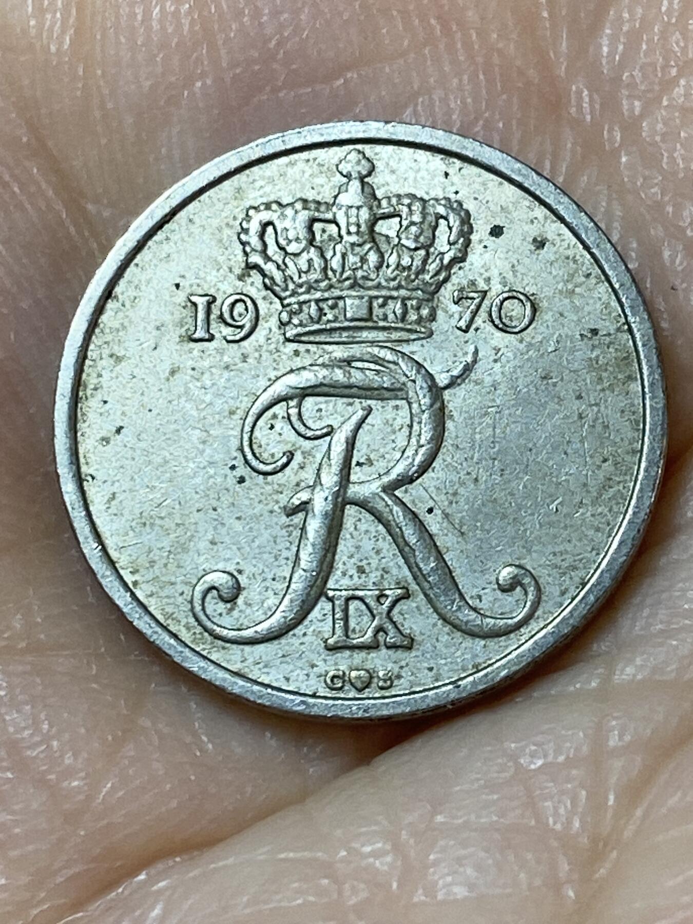 2025年第一百一十场(总第一百三十六场）外国好品散币(免佣金) 丹麦🇩🇰1970年10欧尔(弗雷德里克九世第三版，C; S版)