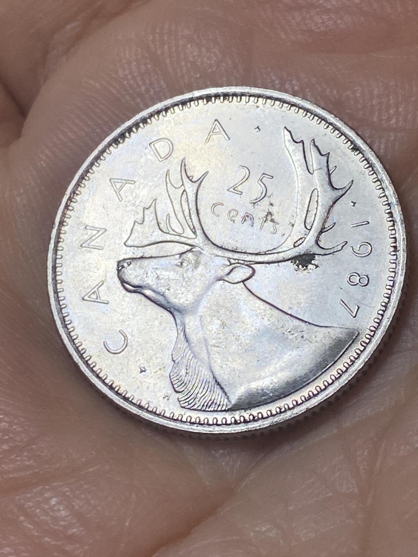 2025年第一百一十场(总第一百三十六场）外国好品散币(免佣金) 加拿大🇨🇦1987年25分(伊丽莎白二世中年花冠)
