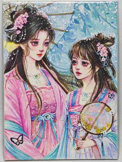 白泽拍卖卡牌手绘专场第26期（霜降天寒蝉噤语，风高夜冷桂留香） - 2025 珈冕手绘卡 雪  小兰花亲签