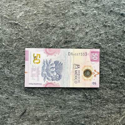 🇲🇽🇳🇦2526$ $墨西哥50-100-1000比索纪念钞和纳米比亚Hybrid窗口复合钞 - 纪念钞，豹子号333，DX8557333