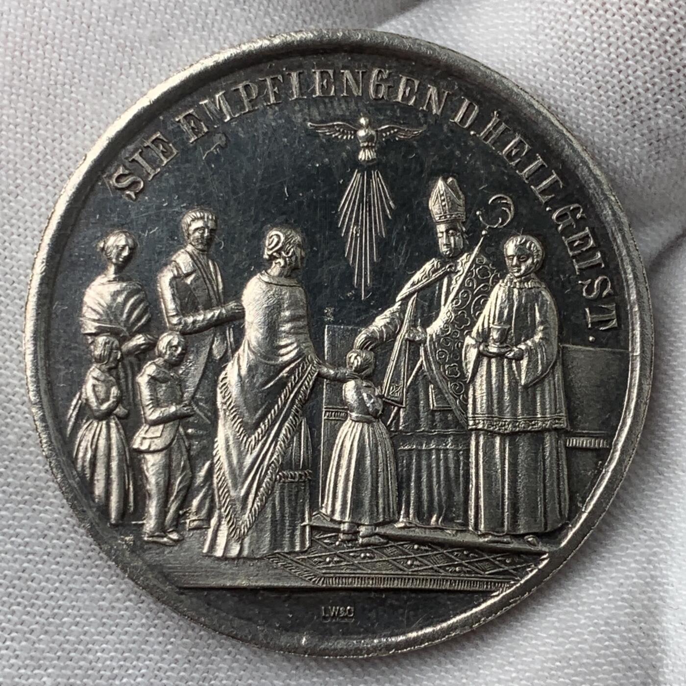 掌中浮雕-藏着的欧洲第037场 19世纪德国宗教祈福银章，38mm，17g