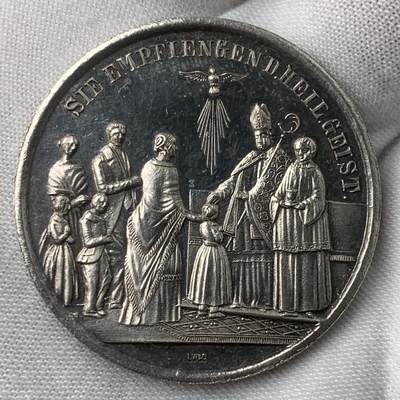 掌中浮雕-藏着的欧洲第037场 - 19世纪德国宗教祈福银章，38mm，17g