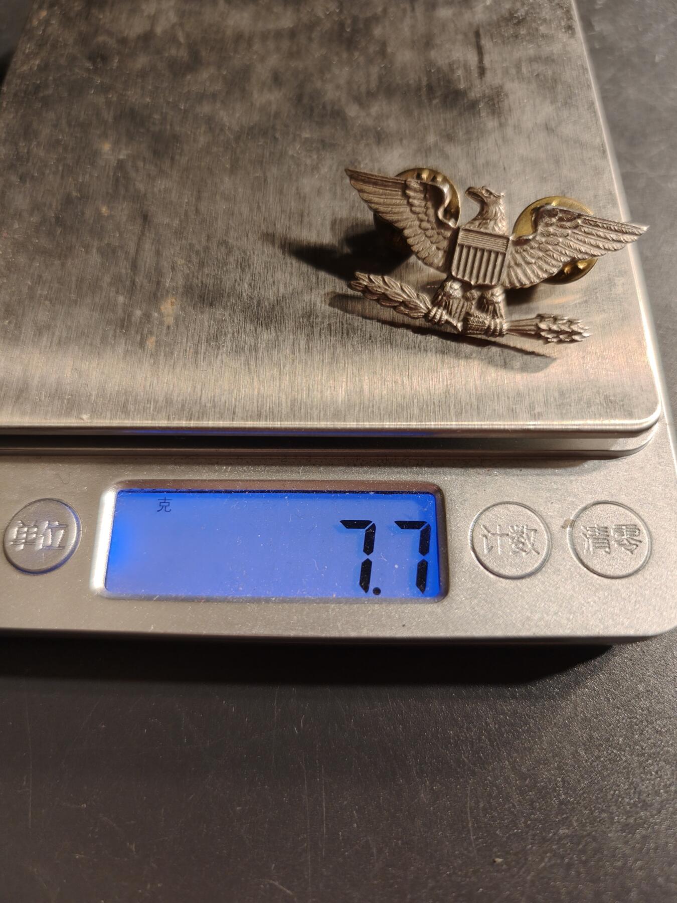老王徽章第156期 美国陆军上校军衔标志    925银     7.7g