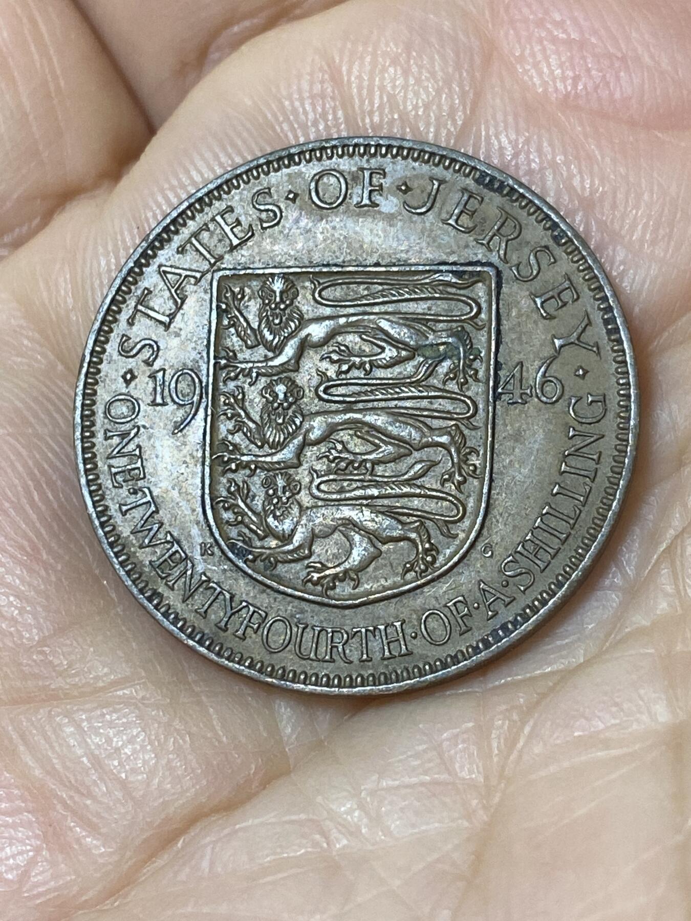 2025年第一百一十场(总第一百三十六场）外国好品散币(免佣金) 英属泽西岛🇯🇪1946年1/24先令(乔治六世时期)
