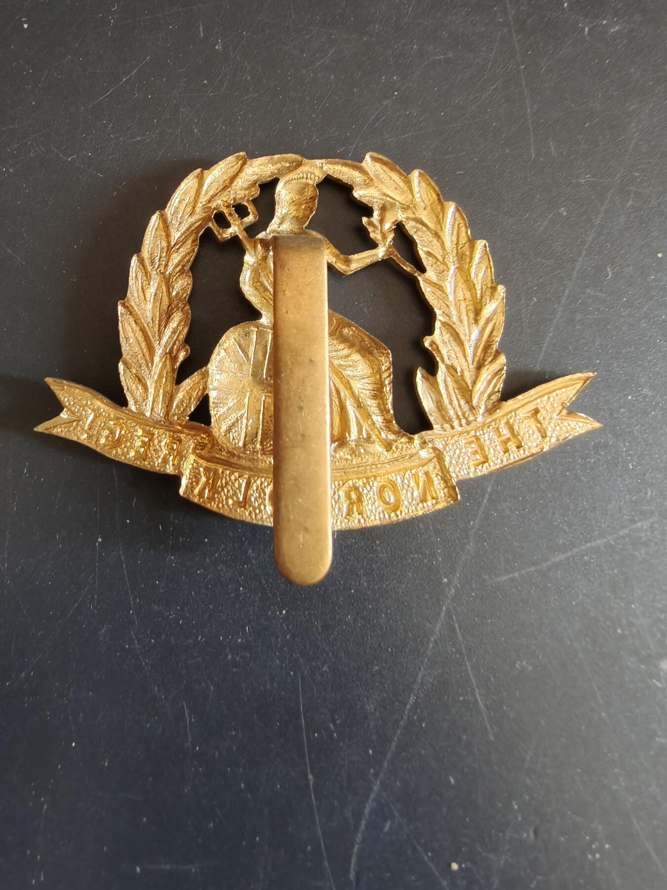 老王徽章第156期 英国诺福克步兵团帽徽     一战时期 