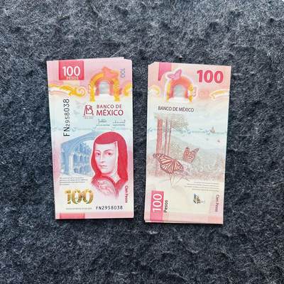 🇲🇽🇳🇦2526$ $墨西哥50-100-1000比索纪念钞和纳米比亚Hybrid窗口复合钞 - 墨西哥2024年6月27日100比索，纪念钞，签名31，FN2958038