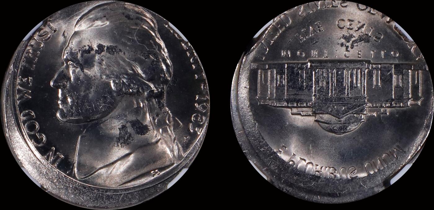 南京三省2025年秋季拍卖会 1983年美国5美分(错版)/ NGC MS64/ 4537763-005