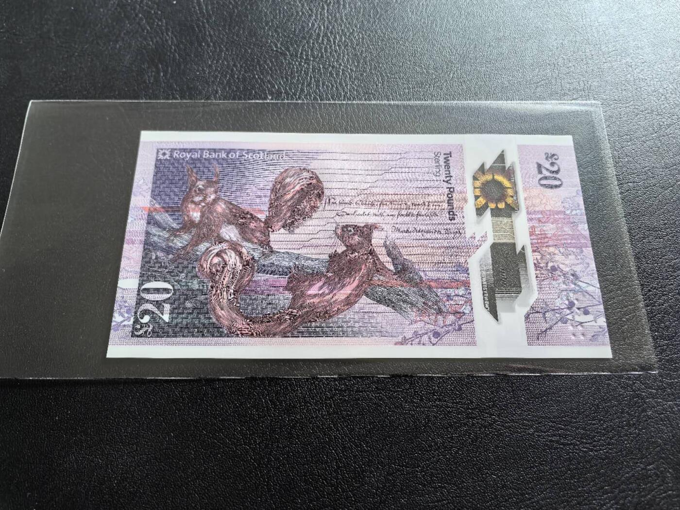 Triple S 第66期 2019苏格兰皇家银行20镑，圆圆豹子号，全新UNC