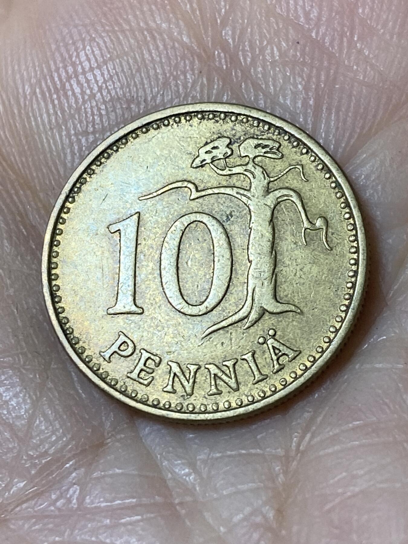 2025年第一百一十场(总第一百三十六场）外国好品散币(免佣金) 芬兰🇫🇮1963年10盆尼(S标)