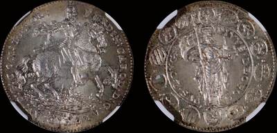 南京三省2025年秋季拍卖会 - “1642年”1963年后铸奥地利2杜卡特银币/ NGC MS66/ 8201375-025