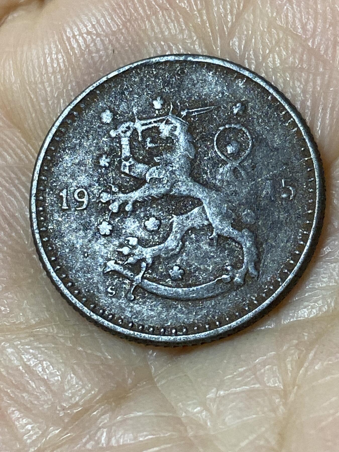 2025年第一百一十场(总第一百三十六场）外国好品散币(免佣金) 芬兰🇫🇮1945年1马克铁币(S标)