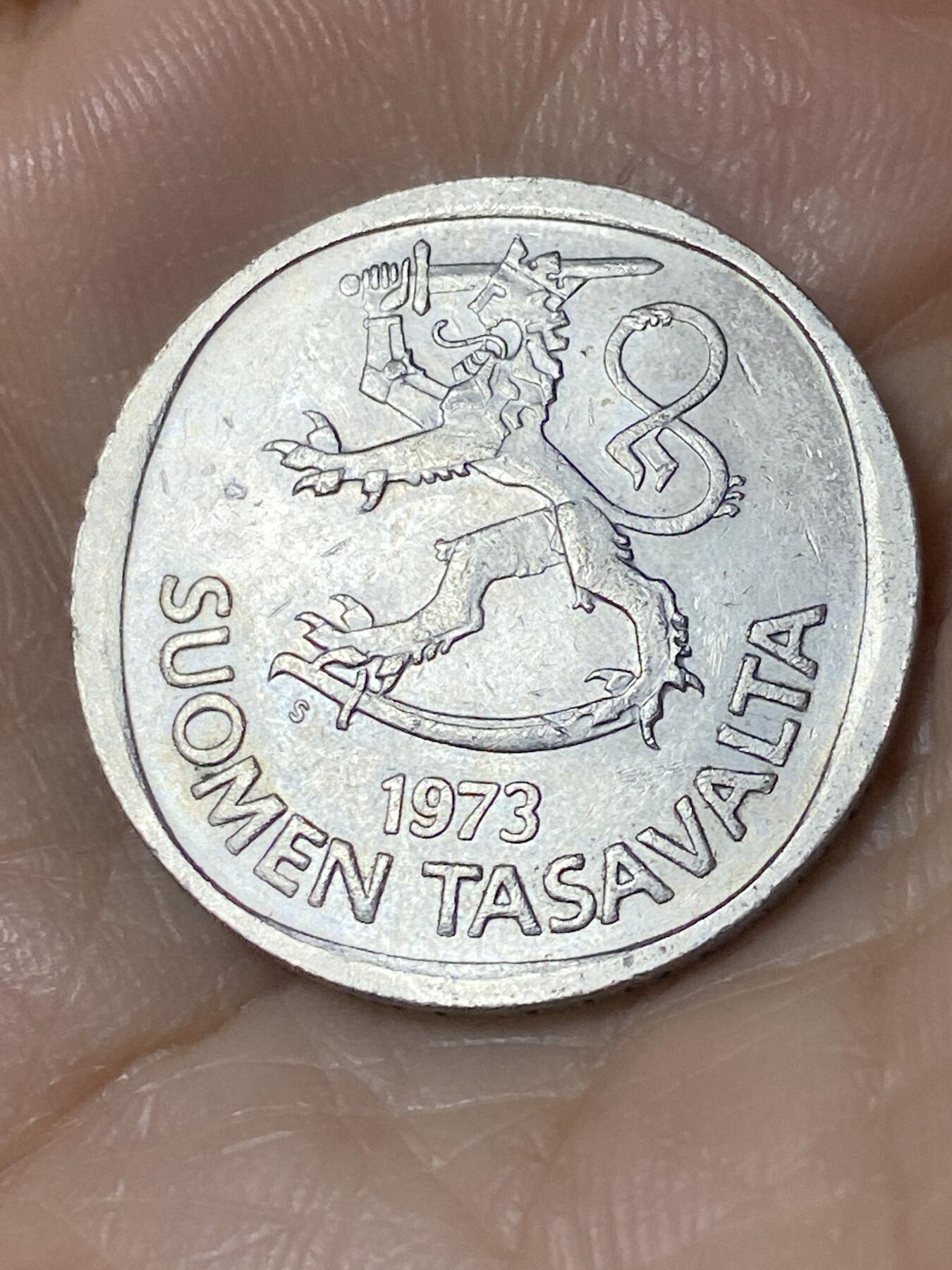 2025年第一百一十场(总第一百三十六场）外国好品散币(免佣金) 芬兰🇫🇮1973年1马克(S标)