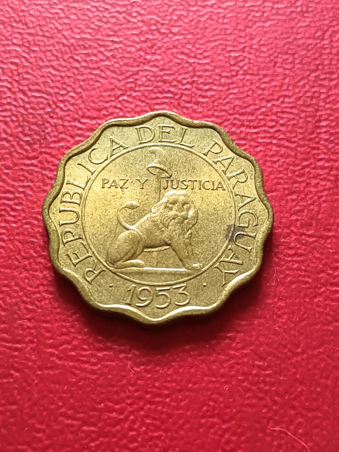 【云涧收藏】第七十一场 巴拉圭1953年15分，UNC