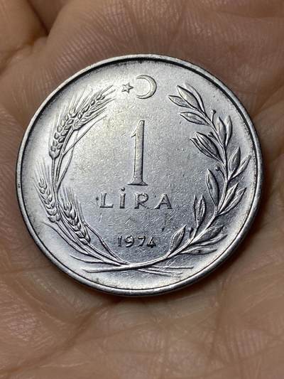 2025年第一百一十场(总第一百三十六场）外国好品散币(免佣金) - 土耳其🇹🇷1974年1里拉(第五套第三版，7克版)