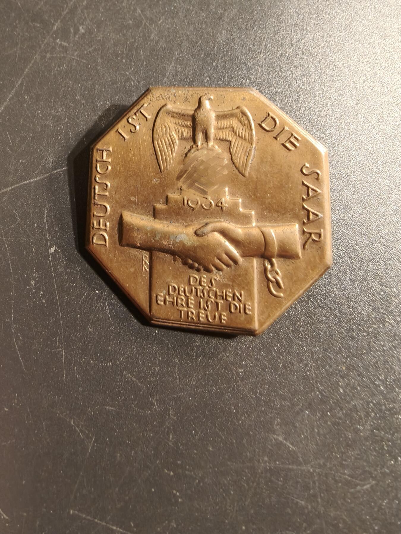 老王徽章第156期  德三1934萨尔回归证章