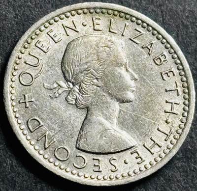 神仙姐姐-中外币专场22 好品 1958 年英属新西兰 3 便士