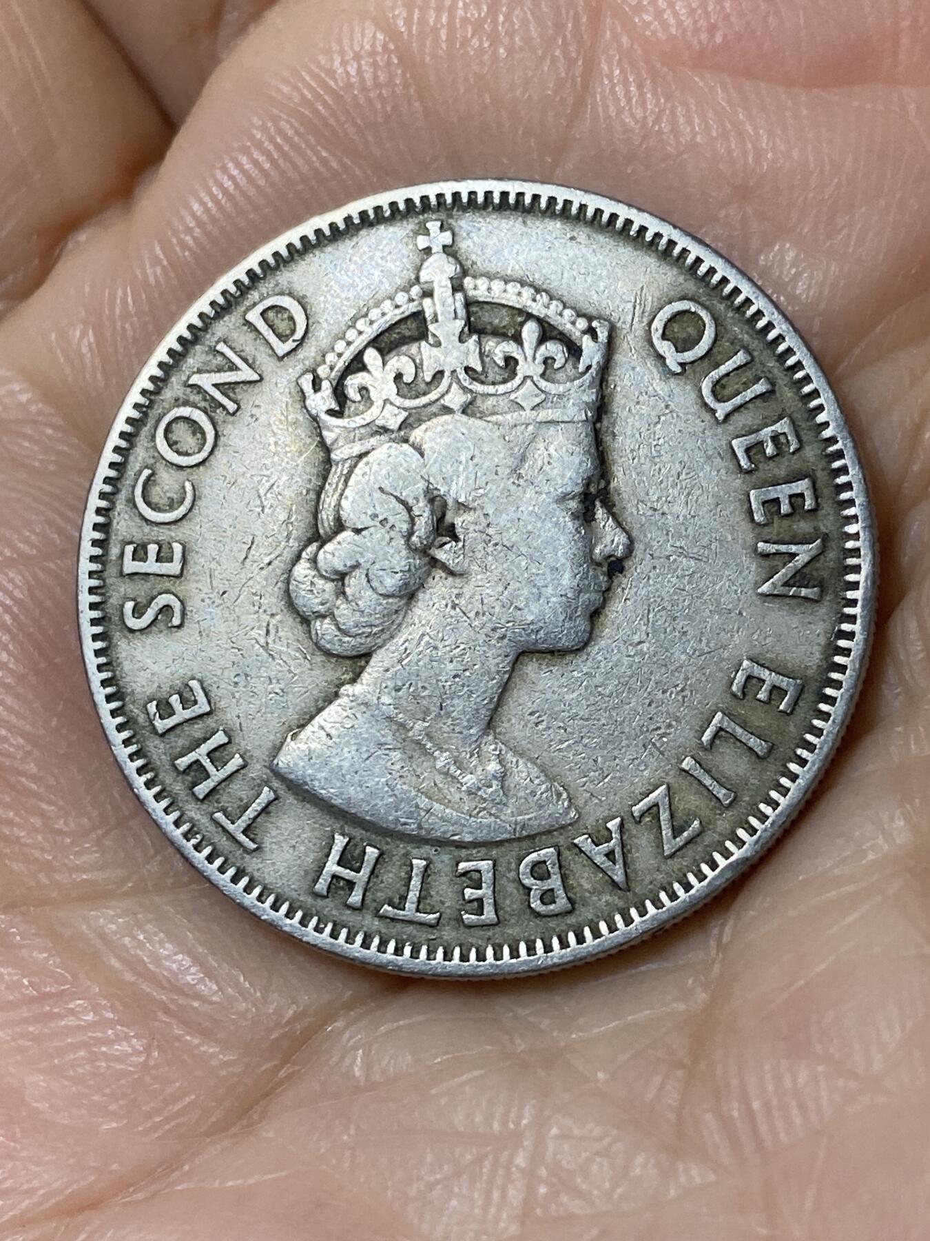 2025年第一百一十场(总第一百三十六场）外国好品散币(免佣金) 英属塞浦路斯1955年100米尔(伊丽莎白二世青年带冠)
