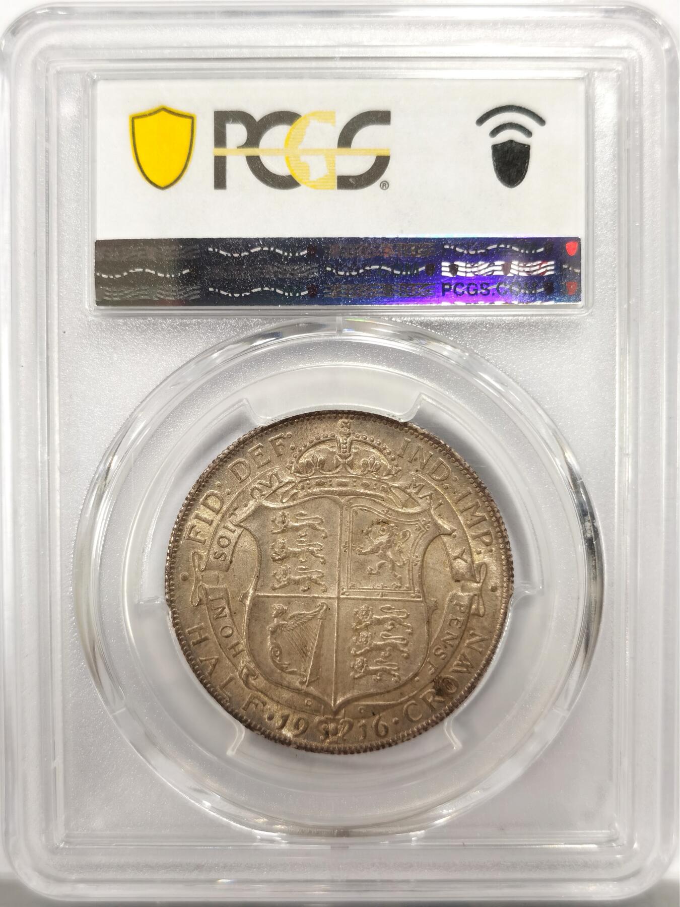 博洋堂世界钱币拍卖第143期（全场包邮） PCGS MS63 英国1916年乔五半克朗银币，币面状态完美，呈现如丝绸般光泽，绝对收藏佳品