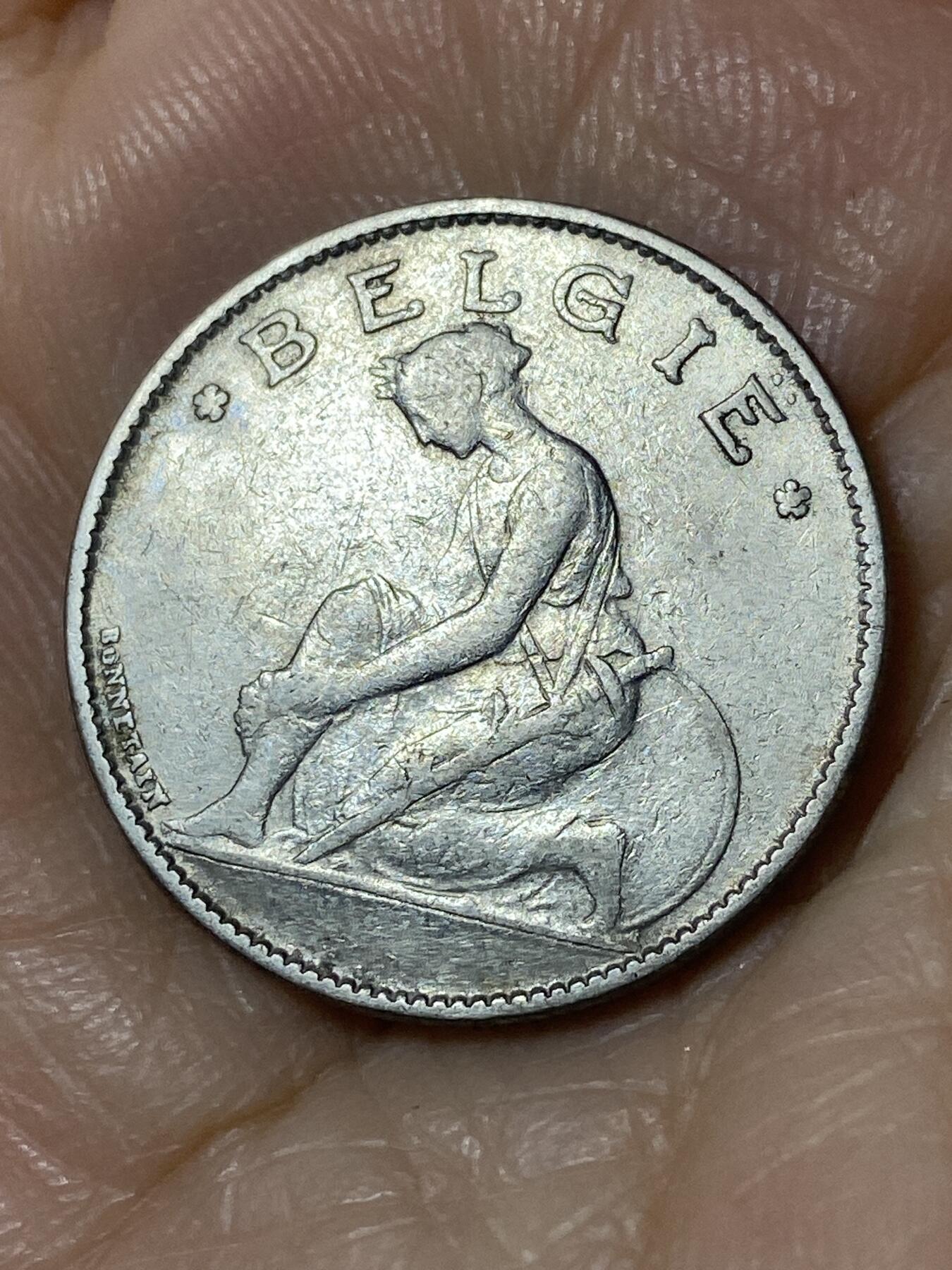 2025年第一百一十场(总第一百三十六场）外国好品散币(免佣金) 比利时🇧🇪1922年1法郎(阿尔贝一世时期，荷语版)