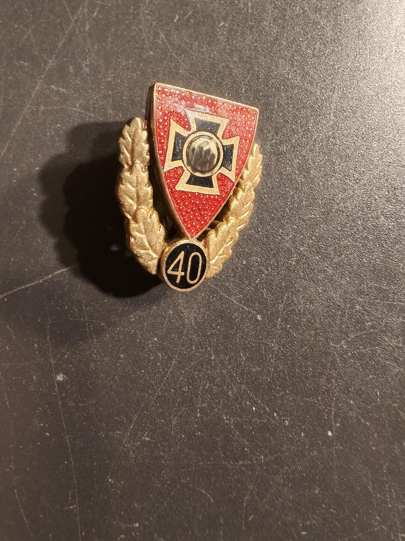 老王徽章第156期 德三老兵协会证章    40周年 