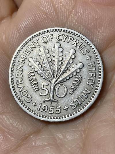 2025年第一百一十场(总第一百三十六场）外国好品散币(免佣金) - 英属塞浦路斯1955单年份50米尔(伊丽莎白二世青年带冠)
