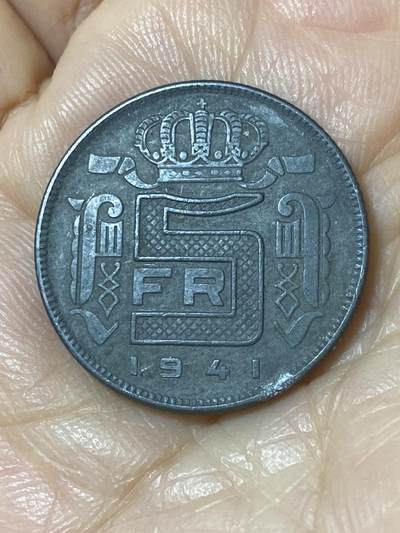 2025年第一百一十场(总第一百三十六场）外国好品散币(免佣金) - 比利时🇧🇪1941年5法郎(利奥波德三世时期，法语版)