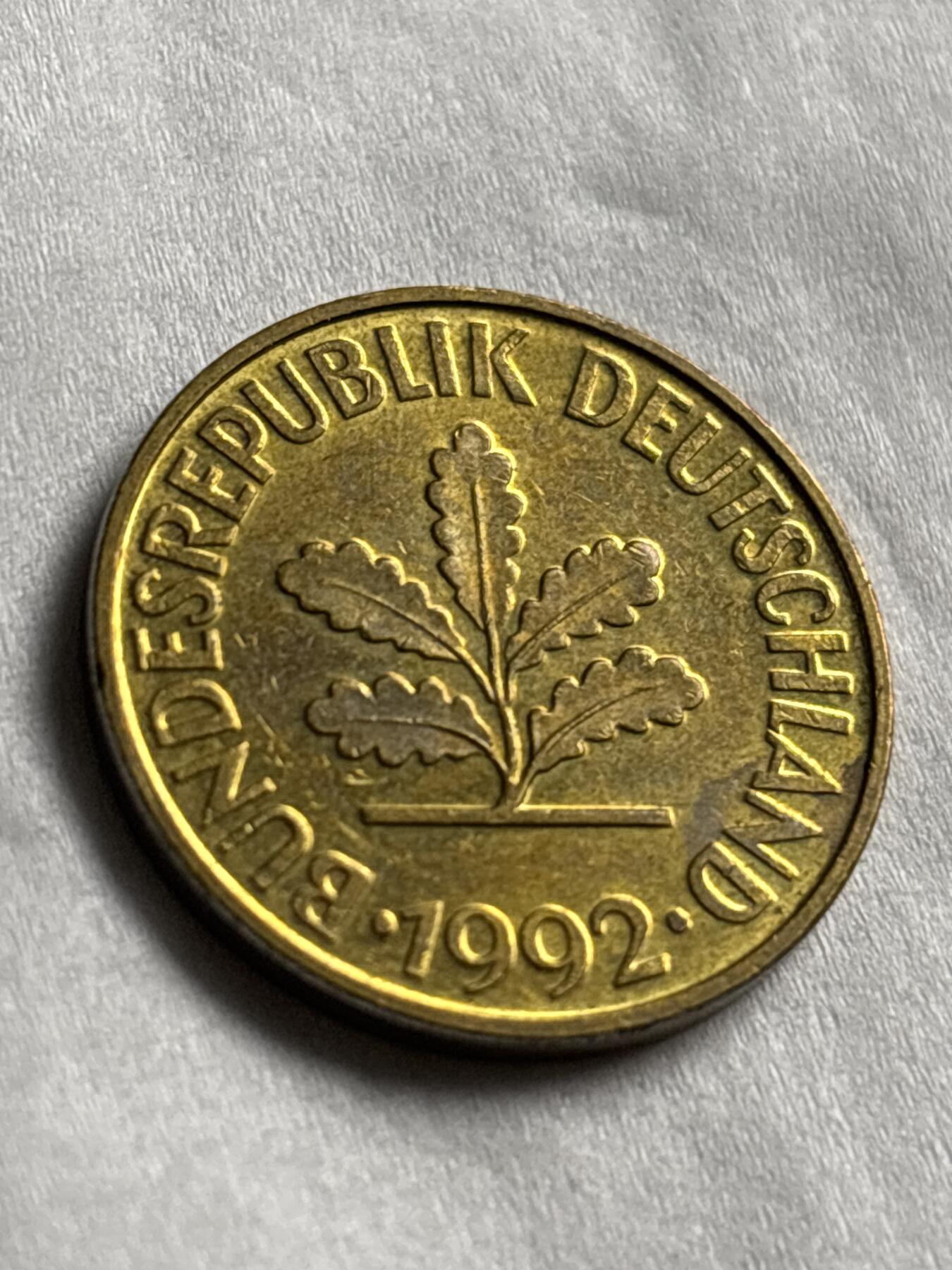 神仙姐姐-中外币专场22 原光好品1992 年德国 10 芬尼