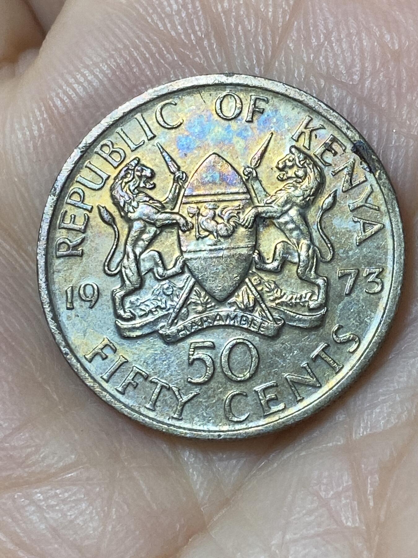 2025年第一百一十场(总第一百三十六场）外国好品散币(免佣金) 肯尼亚🇰🇪1973年50分(独立后第二套流通硬币)