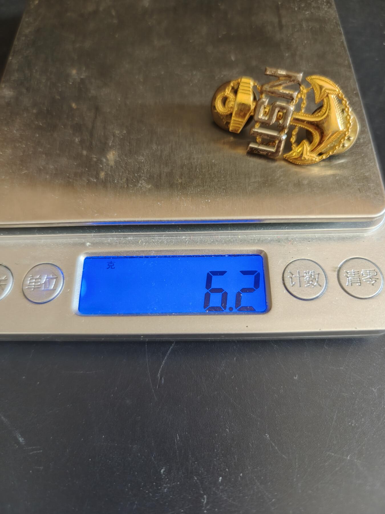 老王徽章第156期  美国海军士官证章    925银镀金    1.25英寸    6.2g