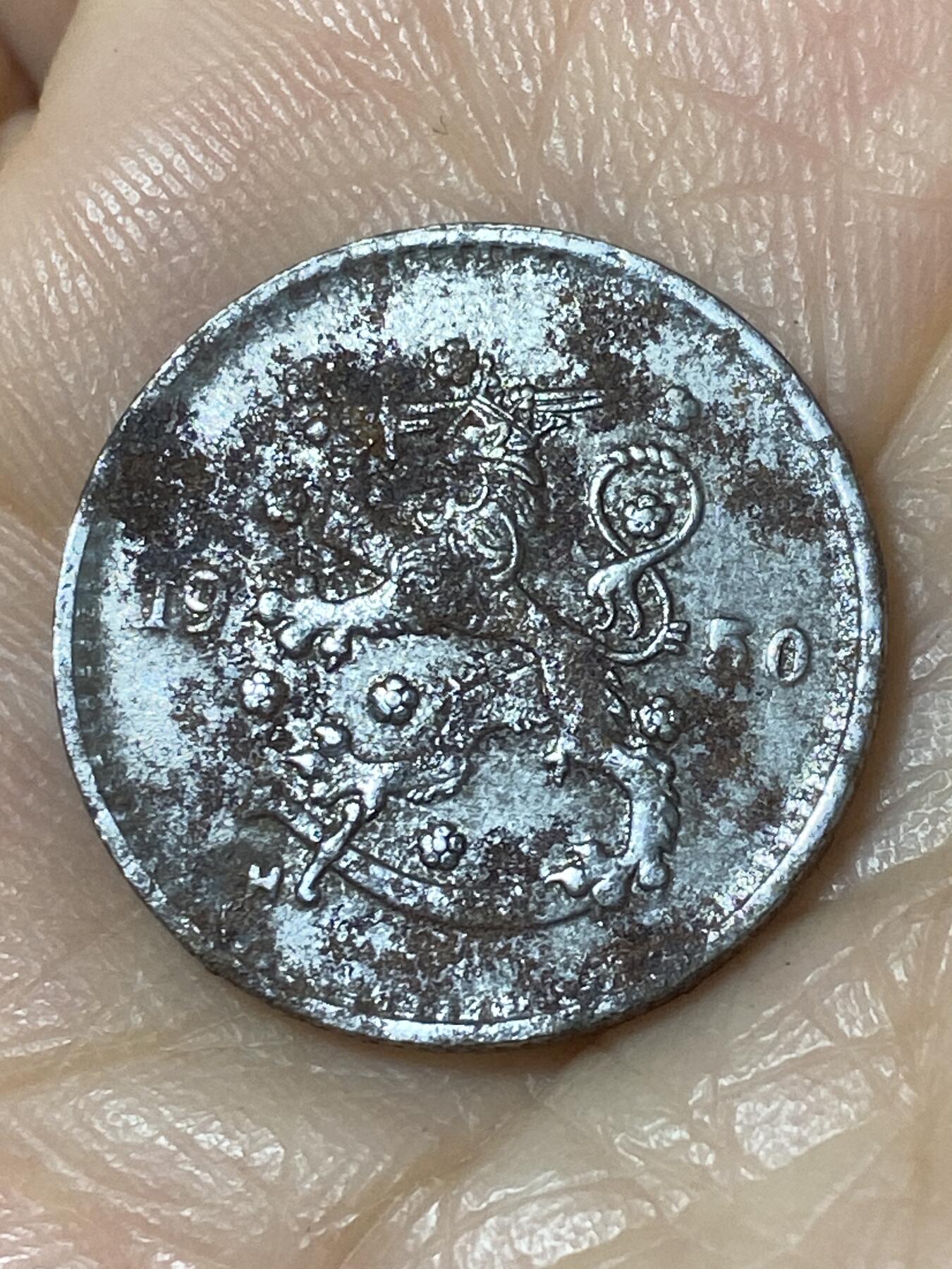 2025年第一百一十场(总第一百三十六场）外国好品散币(免佣金) 芬兰🇫🇮1950年1马克铁币(H标)