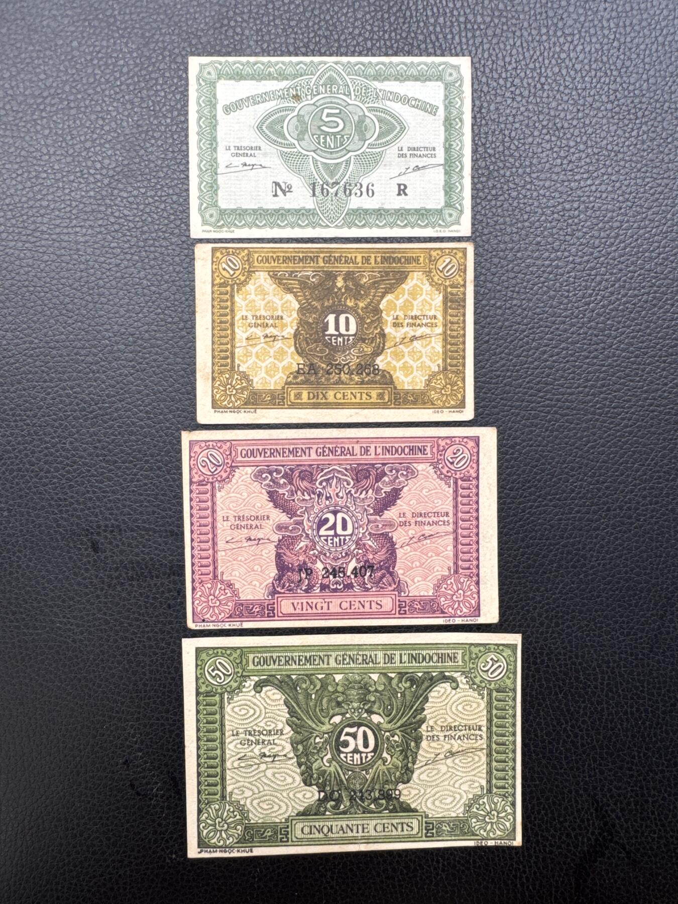 桂P钱币文化工作室拍卖第四十四期 东方汇理银行1942年版辅币一套