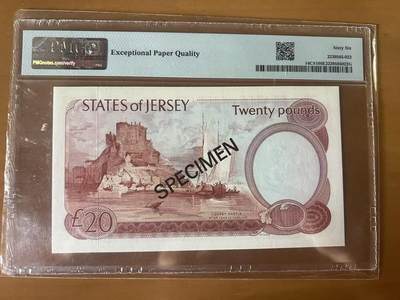 得物收藏 Chase Auction 第34期 - - 外钞、民国钞和人民币混合场！持续更新中！ 1978年，泽西20镑，票样，PMG67！