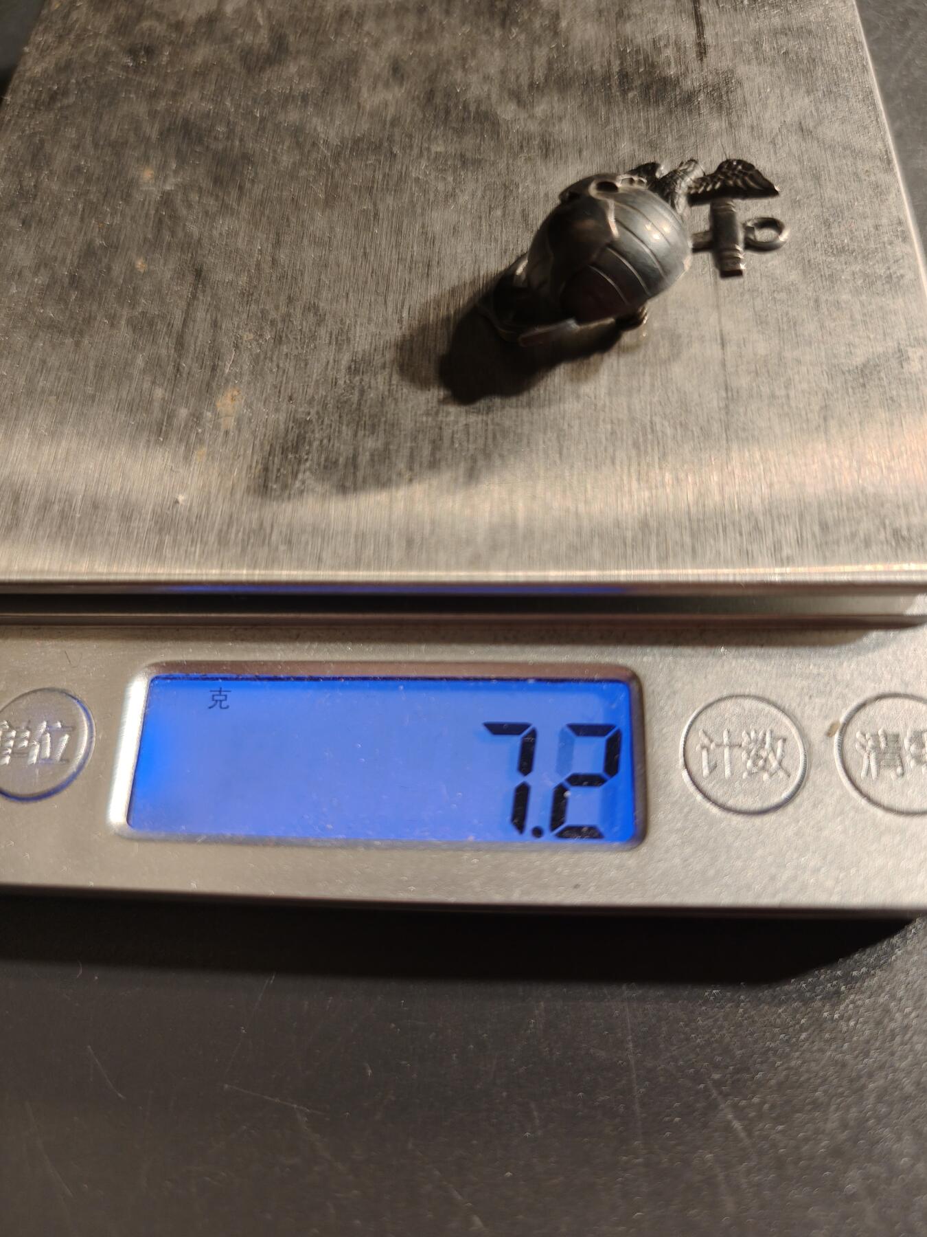 老王徽章第156期 美国二战海军陆战队领章    925银     1英寸    7.2g