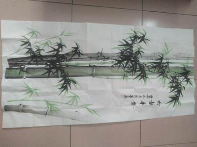 名家国画 书法 - 许墨老师国画 竹报平安。140*70cm，未装裱。
