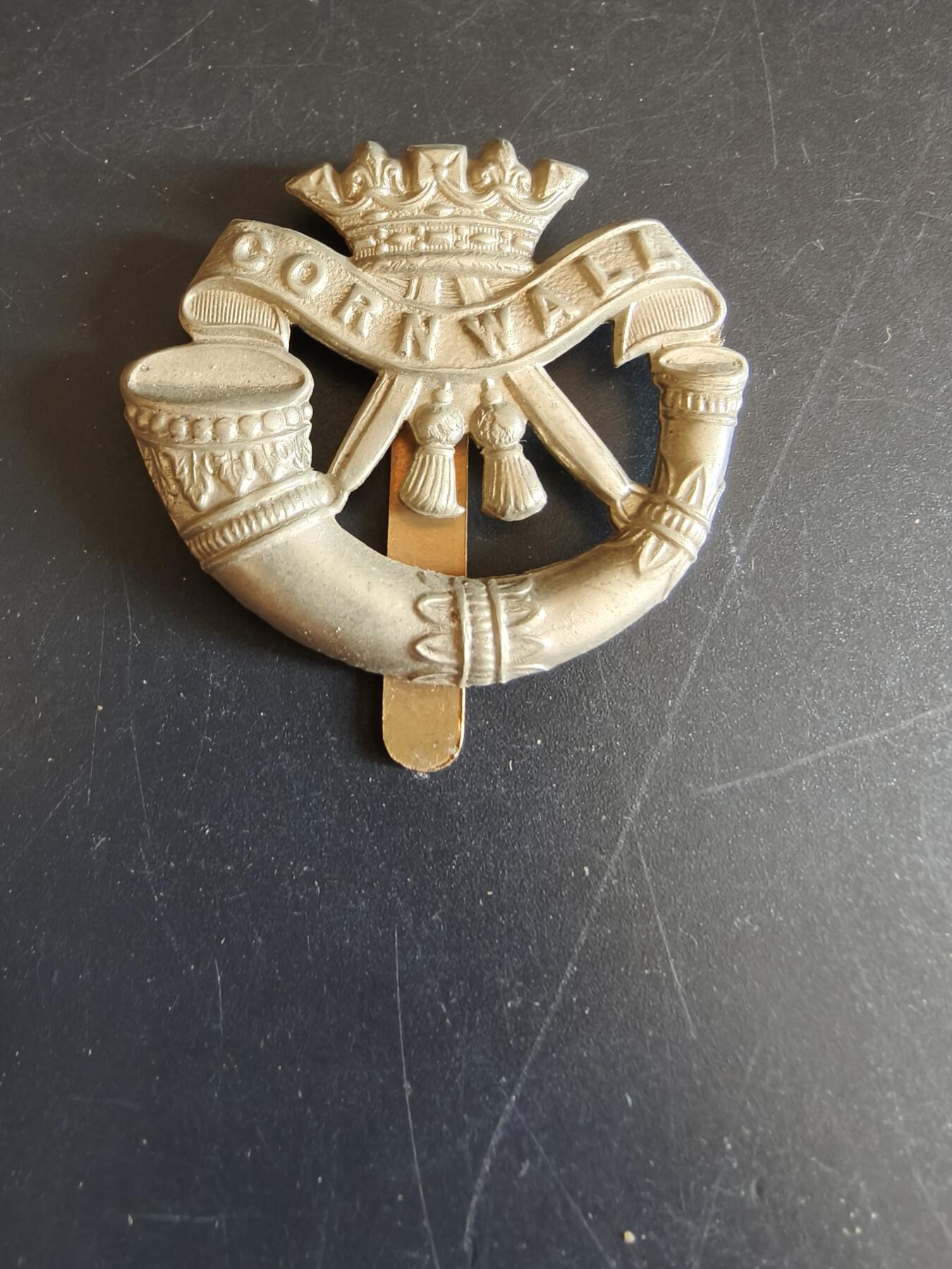 老王徽章第156期 英国康沃尔轻步兵团帽徽     一战时期 