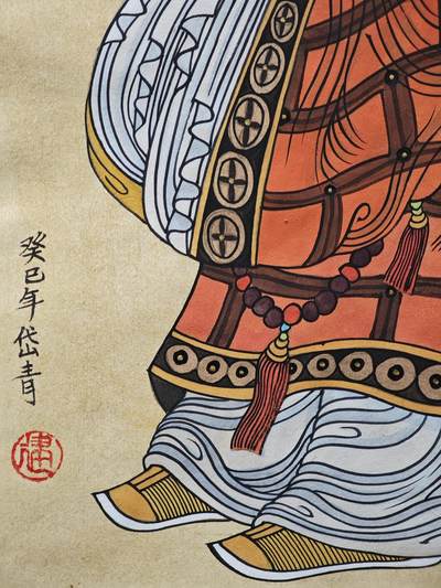 白泽拍卖卡牌手绘专场第26期（霜降天寒蝉噤语，风高夜冷桂留香） 2013 陈岱青手绘画 戒定真香 尺寸：20.7cm*29.3cm  陈岱青亲题