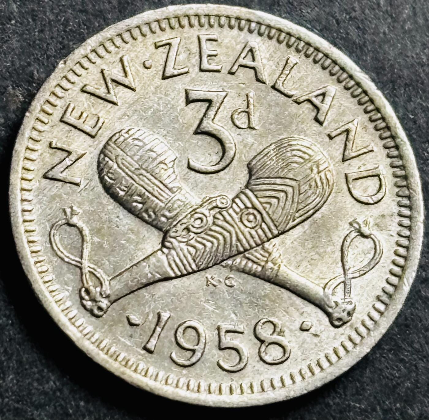 神仙姐姐-中外币专场22 好品 1958 年英属新西兰 3 便士