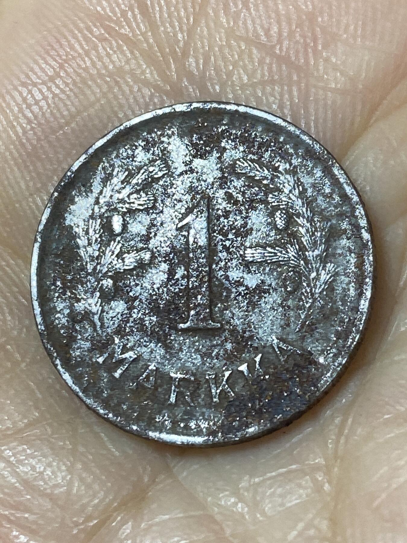 2025年第一百一十场(总第一百三十六场）外国好品散币(免佣金) 芬兰🇫🇮1950年1马克铁币(H标)