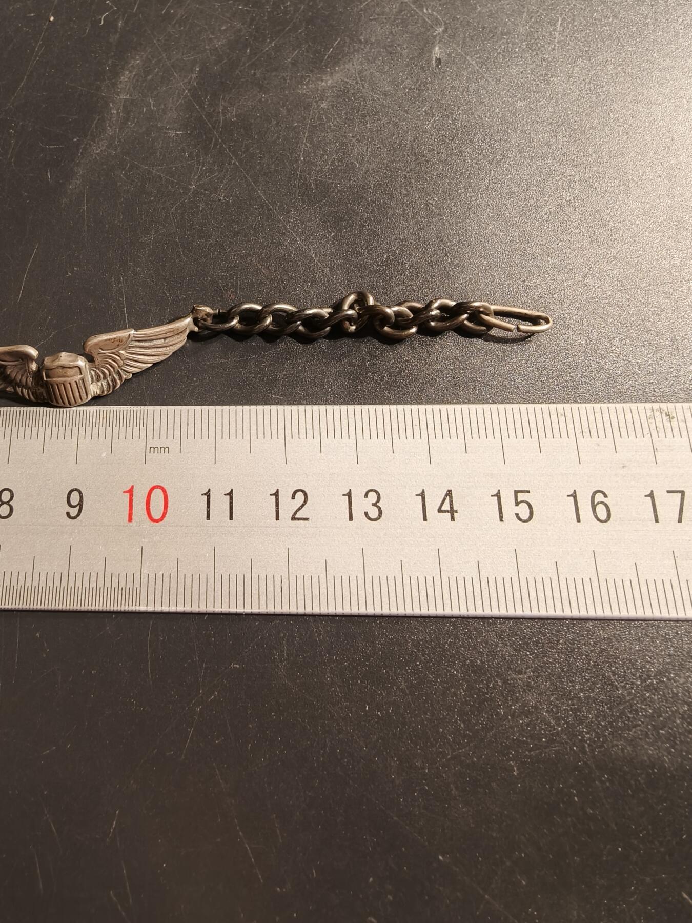 老王徽章第156期 美国二战陆军航空兵银手链     925银     16cm.    10g