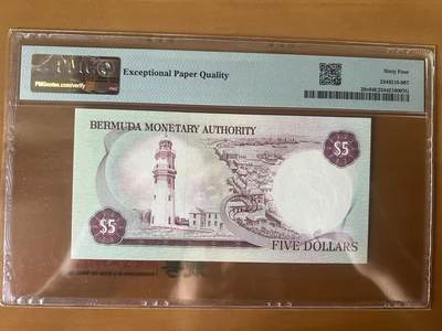 得物收藏 Chase Auction 第34期 - - 外钞、民国钞和人民币混合场！持续更新中！ 1986年百慕大5元，PMG64e！