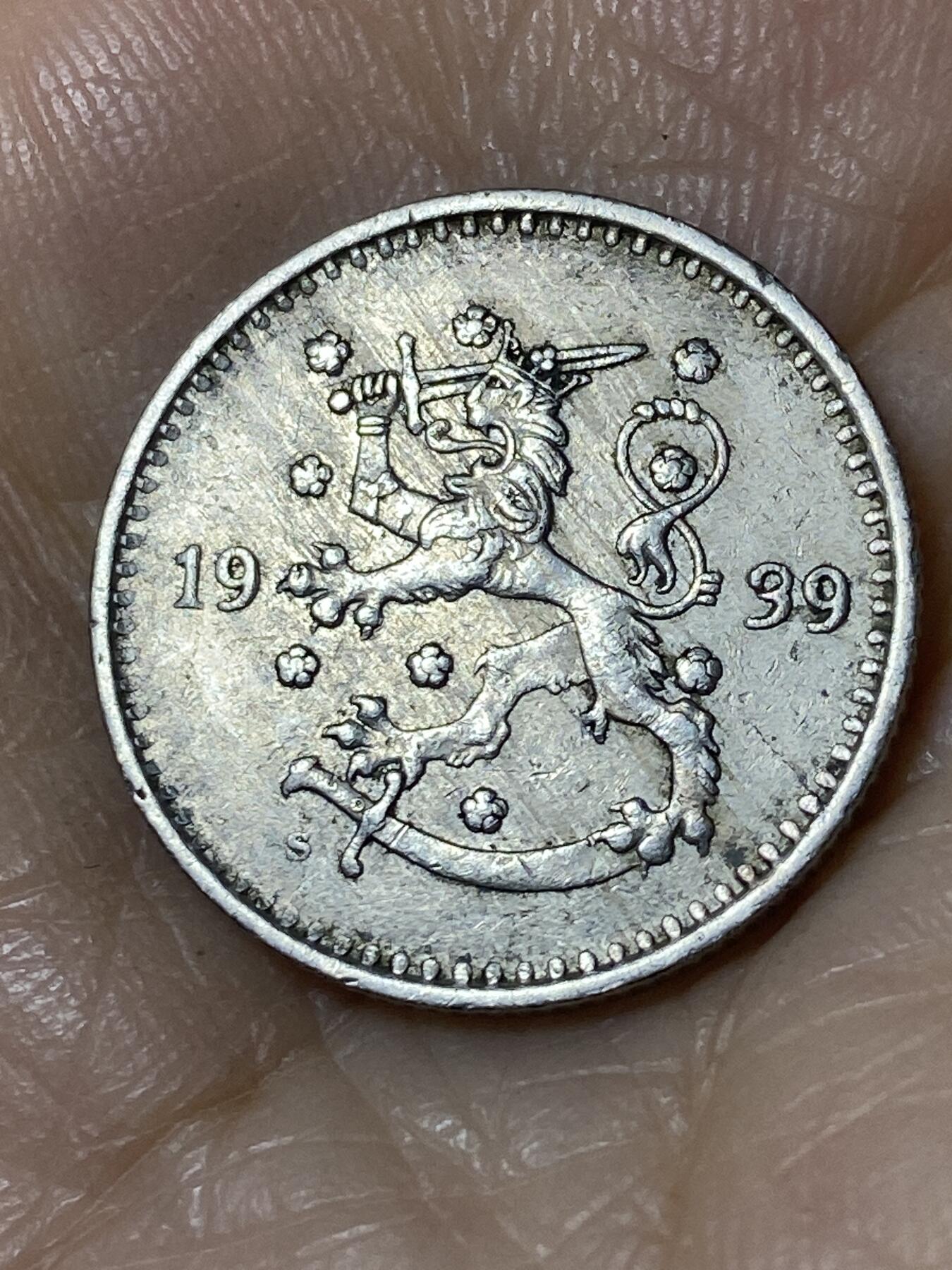 2025年第一百一十场(总第一百三十六场）外国好品散币(免佣金) 芬兰🇫🇮1939年1马克(S标)