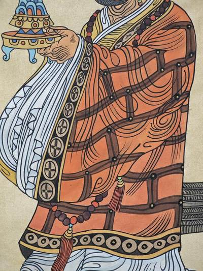 白泽拍卖卡牌手绘专场第26期（霜降天寒蝉噤语，风高夜冷桂留香） 2013 陈岱青手绘画 戒定真香 尺寸：20.7cm*29.3cm  陈岱青亲题