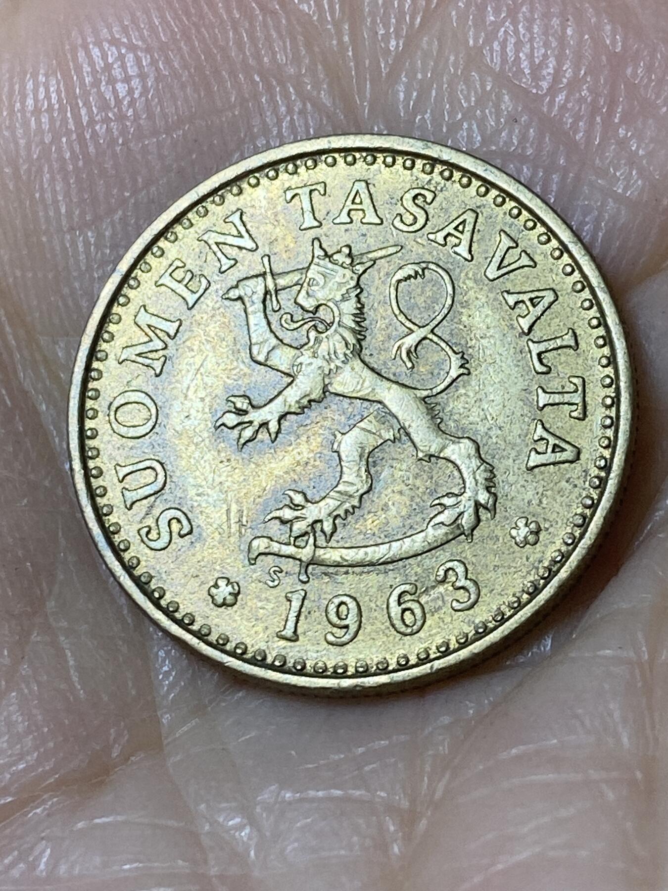 2025年第一百一十场(总第一百三十六场）外国好品散币(免佣金) 芬兰🇫🇮1963年10盆尼(S标)