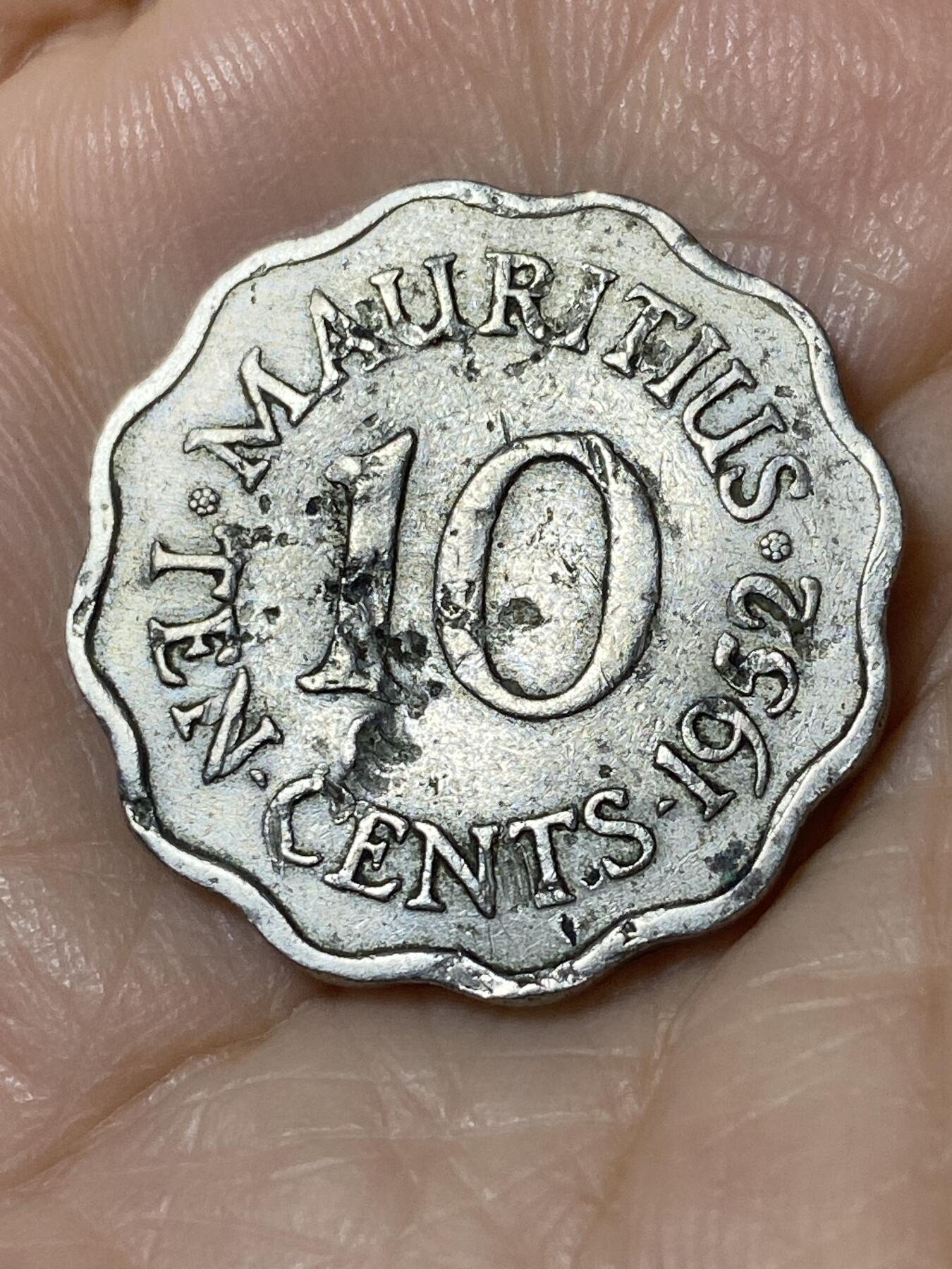 2025年第一百一十场(总第一百三十六场）外国好品散币(免佣金) 英属毛里求斯1952年10分(乔治六世时期)