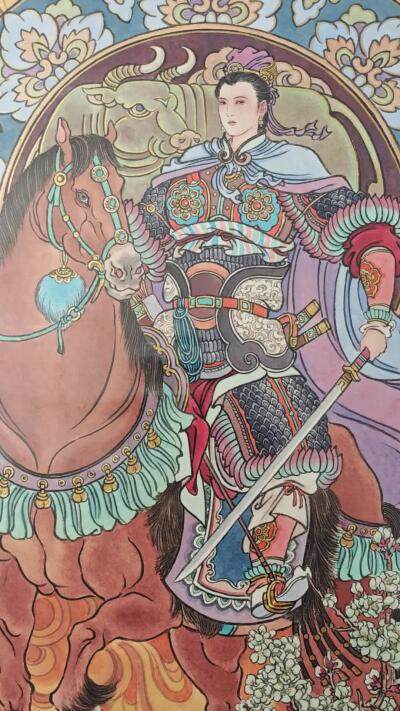 白泽拍卖卡牌手绘专场第28期（细雨生寒、寻梅闻香） 2025 冯涛手绘画 牛-扈三娘 尺寸：30cm*41.5cm  冯涛亲签